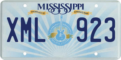 MS license plate XML923