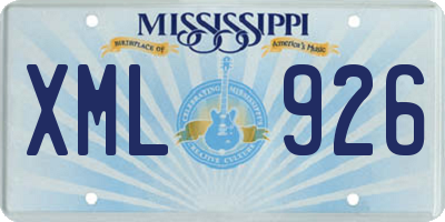 MS license plate XML926