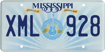 MS license plate XML928