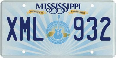 MS license plate XML932