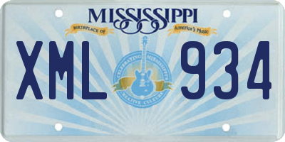 MS license plate XML934