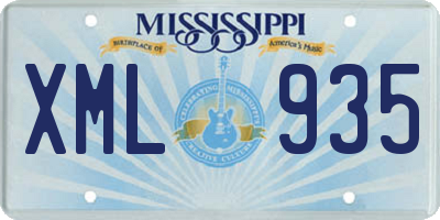 MS license plate XML935