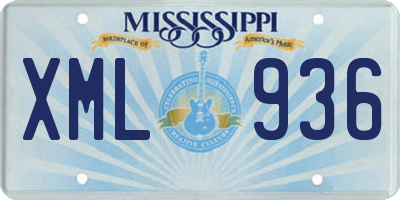 MS license plate XML936