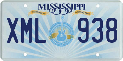 MS license plate XML938