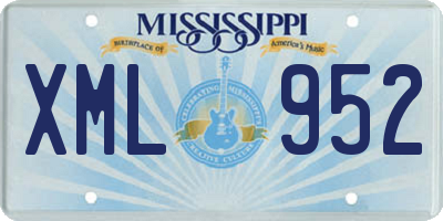 MS license plate XML952