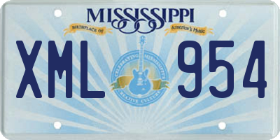 MS license plate XML954