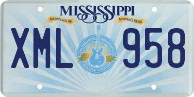 MS license plate XML958