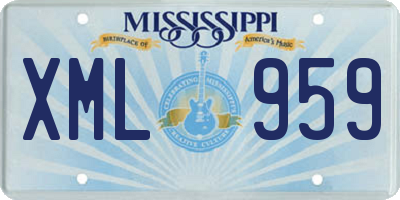 MS license plate XML959