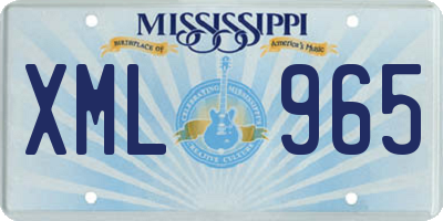 MS license plate XML965