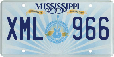 MS license plate XML966