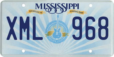 MS license plate XML968