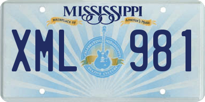 MS license plate XML981