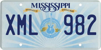 MS license plate XML982