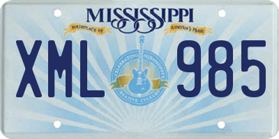 MS license plate XML985