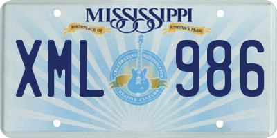 MS license plate XML986