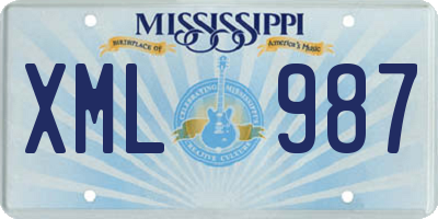 MS license plate XML987