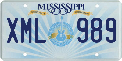 MS license plate XML989
