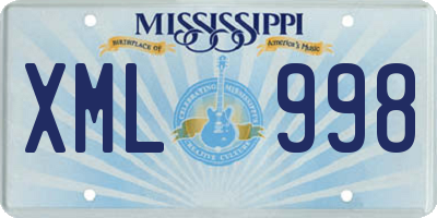 MS license plate XML998