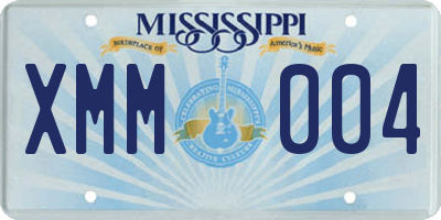 MS license plate XMM004