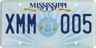 MS license plate XMM005