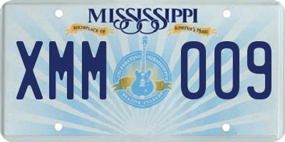 MS license plate XMM009