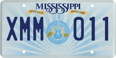 MS license plate XMM011