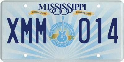 MS license plate XMM014
