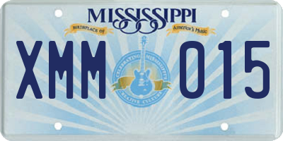 MS license plate XMM015