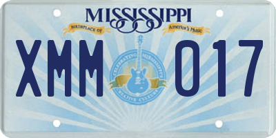 MS license plate XMM017