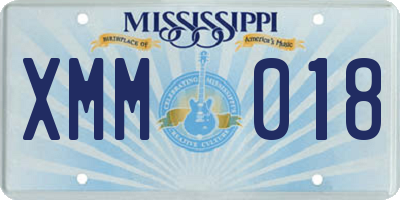 MS license plate XMM018