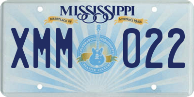 MS license plate XMM022