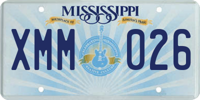 MS license plate XMM026