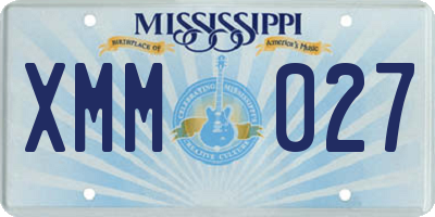 MS license plate XMM027