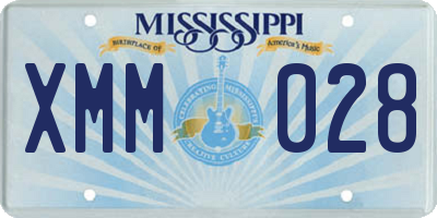 MS license plate XMM028