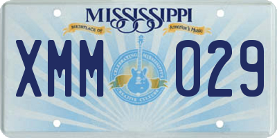 MS license plate XMM029