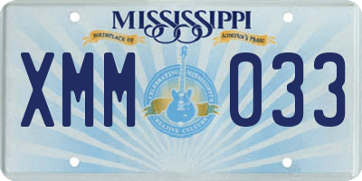 MS license plate XMM033
