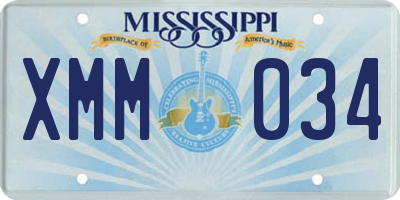MS license plate XMM034