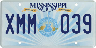 MS license plate XMM039