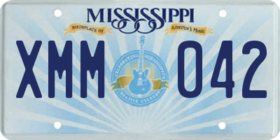 MS license plate XMM042