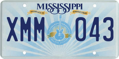 MS license plate XMM043