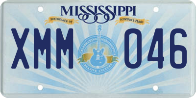 MS license plate XMM046