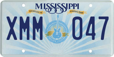 MS license plate XMM047