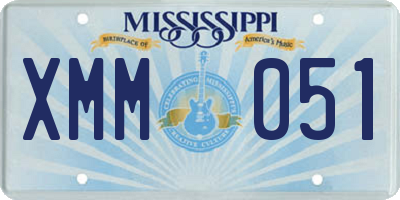 MS license plate XMM051
