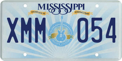MS license plate XMM054