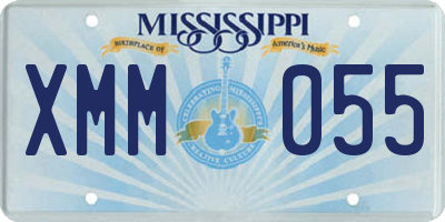 MS license plate XMM055
