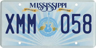 MS license plate XMM058