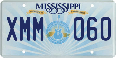 MS license plate XMM060