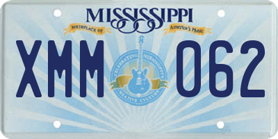 MS license plate XMM062