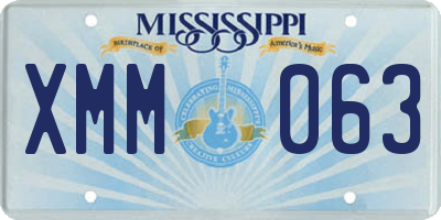 MS license plate XMM063