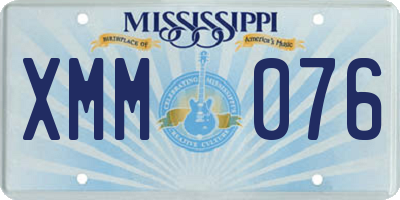 MS license plate XMM076